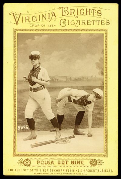 1884 Virginia Brights Girls Baseball Cabinet Polka Dot Nine